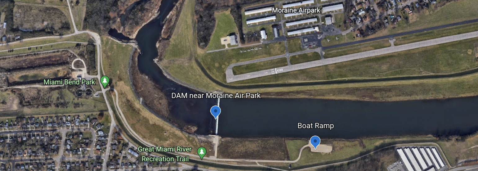 River Hazard at DAM near Moraine Air Park- GM River Mile 71.7