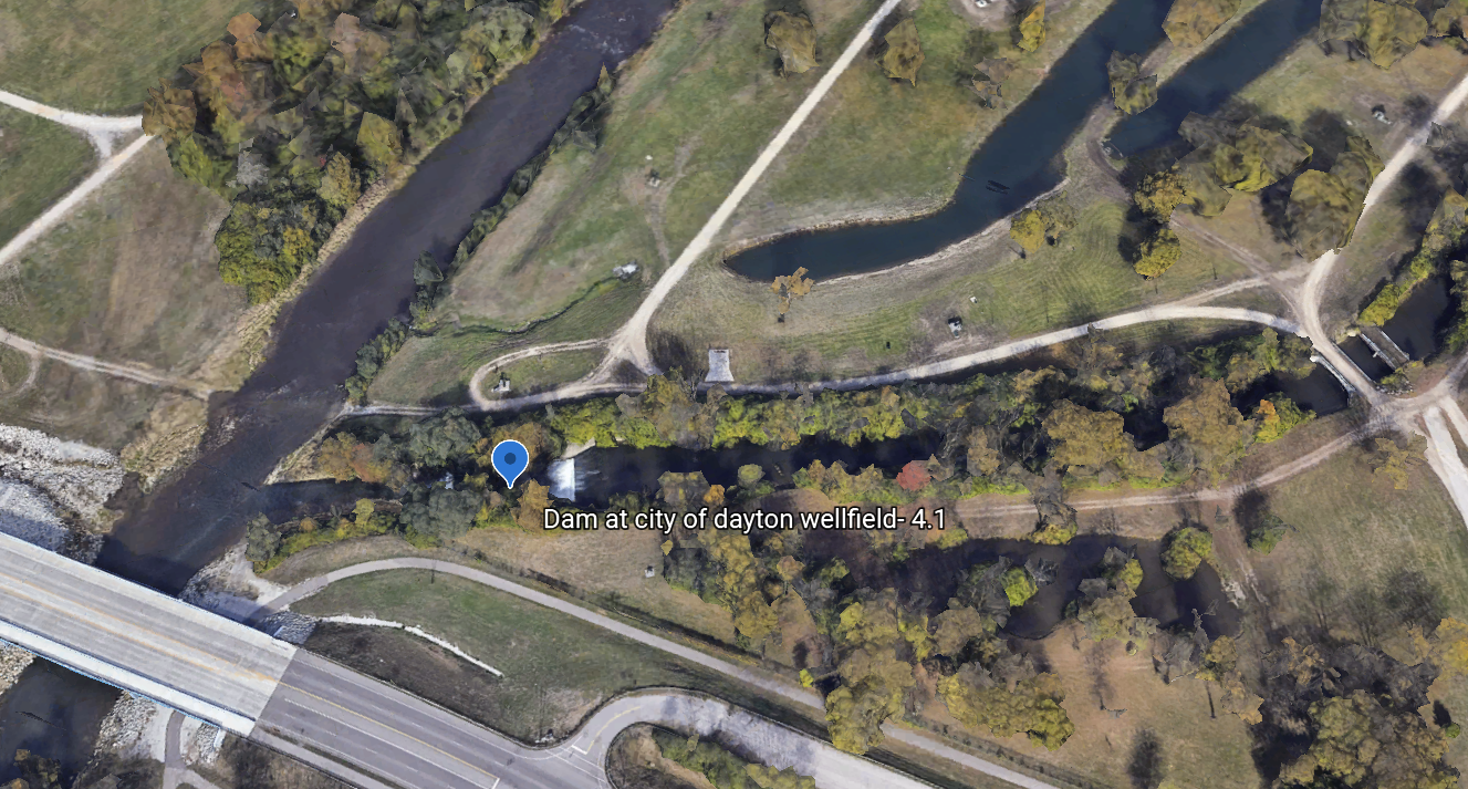 River Hazard - DAM at City of Dayton Wellfield - Mad River Mile 4.1
