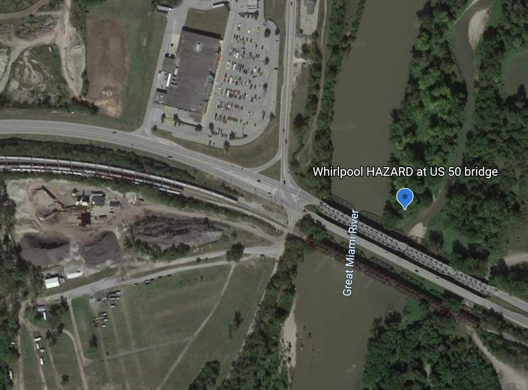 Whirlpool River Hazard at US 50 Bridge- GM River Mile 8.0